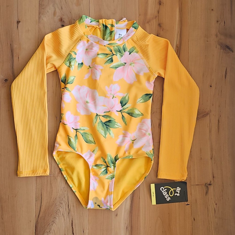 Girls Floral One Piece Swimsuit